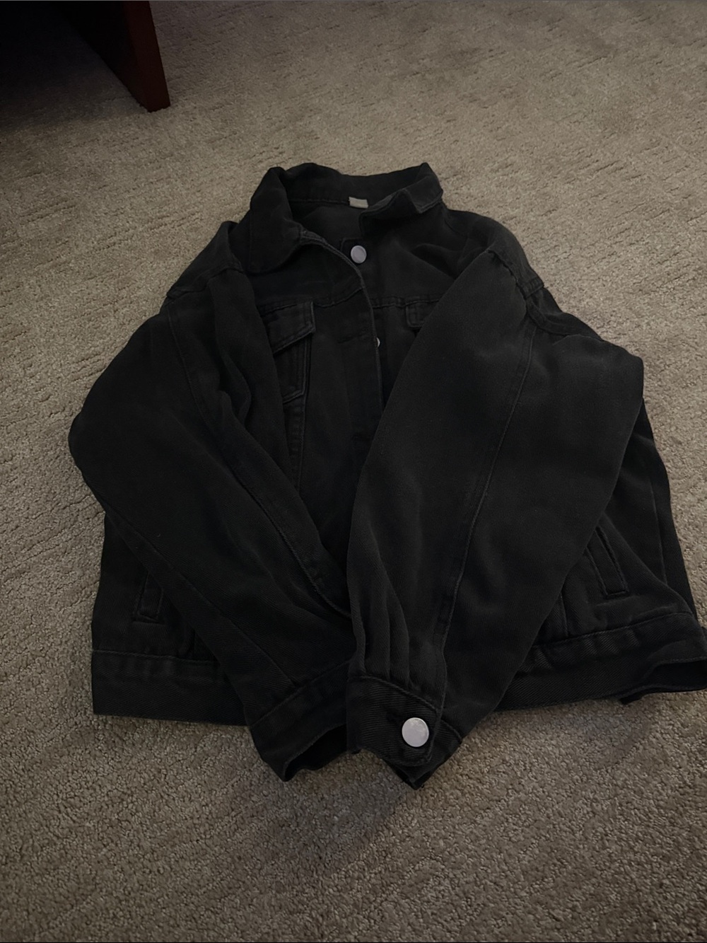 Black Denim Jacket - Classic Oversized Style